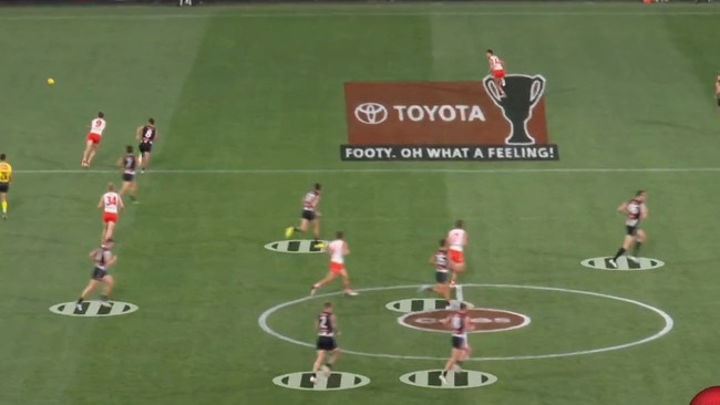 Collingwood’s defensive intensity just wasn’t there. Photo: Fox Footy.