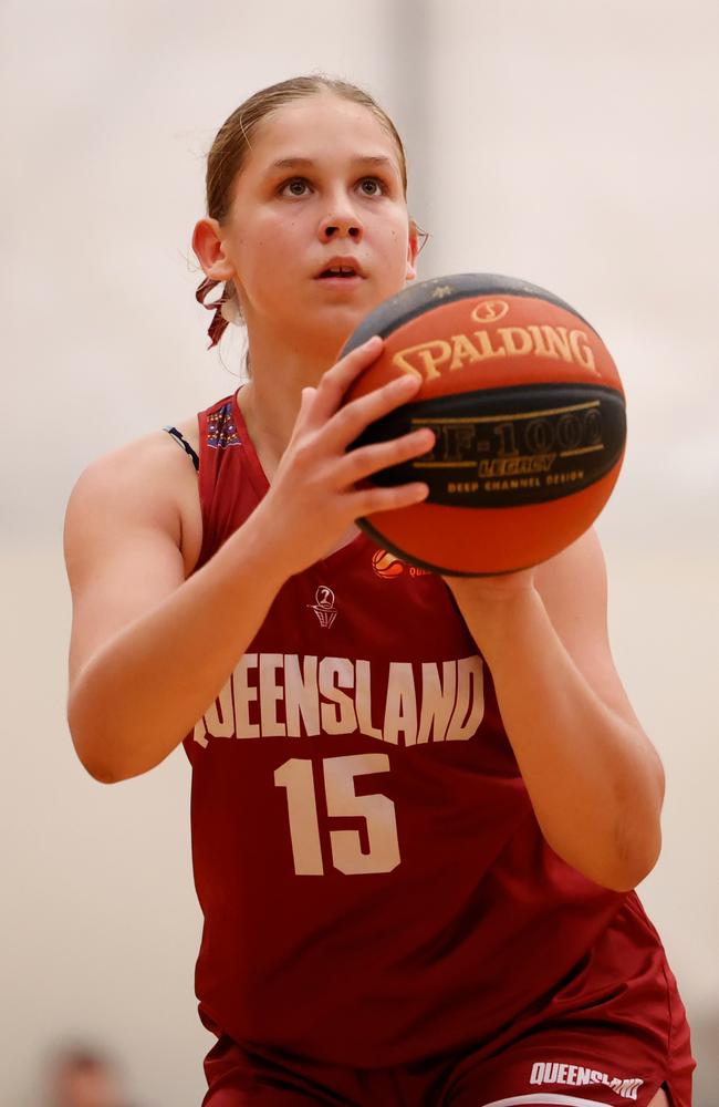 Queensland North Macey Lahrs at the Under-16 National Championships in Perth. Picture: Mike Farnell