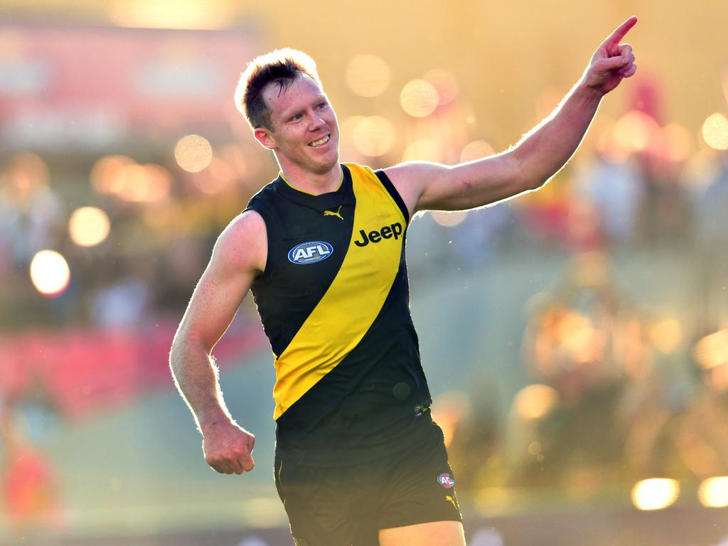 15. Jack Riewoldt - AFL footballer - Drafted to Richmond in 2006 where he became a key forward. Has kicked more than 600 goals in 249 games. He has become a premiership player, a three-time Coleman Medallist, a three-time All-Australian, a nine-time Richmond club leading goalkicker and a two-time Jack Dyer Medallist for Richmond’s best and fairest player. Picture: AAP Image