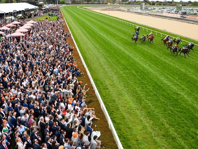 Racing fans at Caulfield. Picture: Getty Images