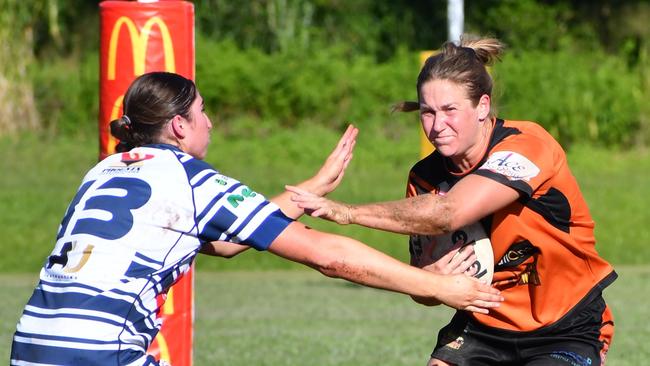 The Herbert River Crushers Women’s team drew 20-20 with Townsville Brothers in a hard-fought contest in Ingham on Saturday. Picture: Cameron Bates