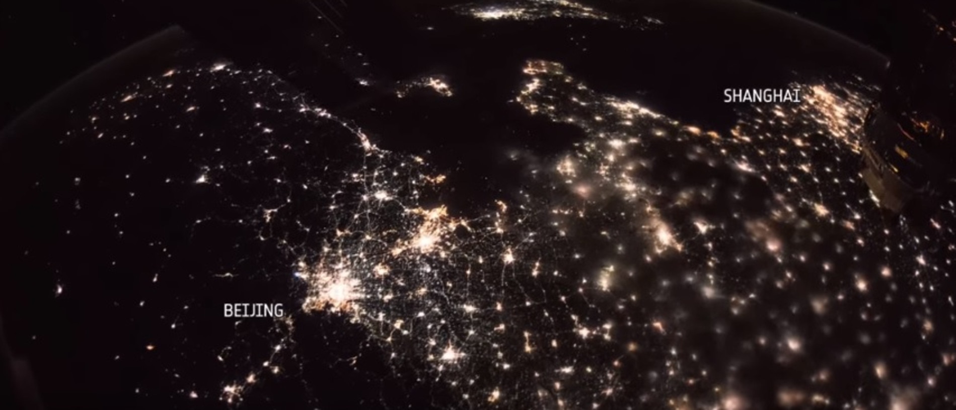 Shanghai and Beijing can be seen from space even at night. Picture: ESA