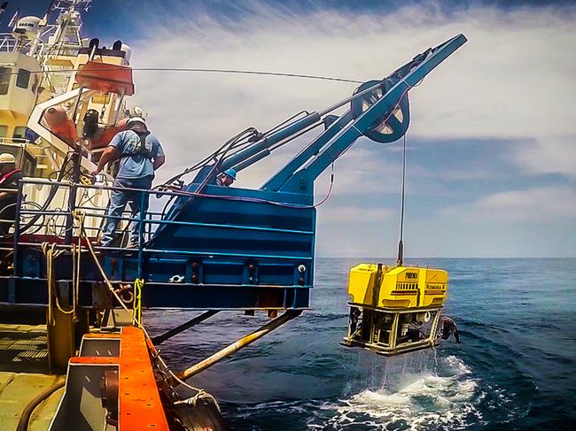 Phoenix International's Remora 3 remotely operated vehicle being deployed on a mission in 2011.