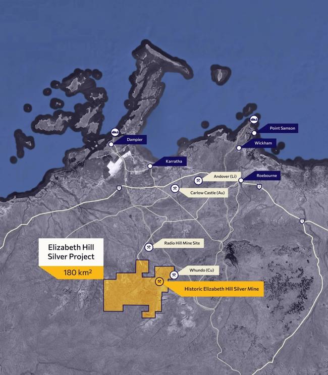 The Elizabeth Hill silver project is in Western Australia’s Pilbara region. Image: WCE