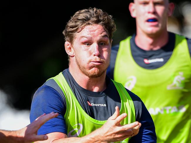 The Qantas Wallabies train at Wests Bulldogs Rugby Union Club, Brisbane. Michael Hooper. Photo: Rugby AU Media/Stuart Walmsley