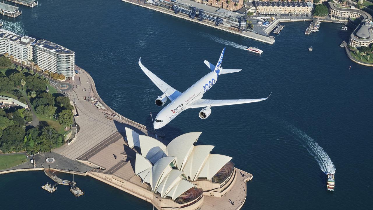 Qantas has a dozen new A350-1000s on order from Airbus, which is teaming up with the airline to help develop a sustainable aviation fuel industry in Australia. Picture: James D. Morgan/Getty Images