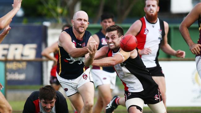 Lions' Brad Wallace clears the ruck. PICTURE: BRENDAN RADKE.