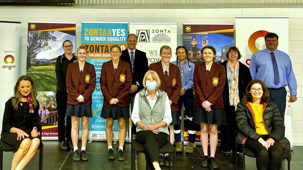 BRIGHT FUTURES: Chinchilla and Miles High School students came together, with an additional 17 schools joining virtually from across Queensland, to get valuable insight into what a career STEM might look. Pic: Supplied.