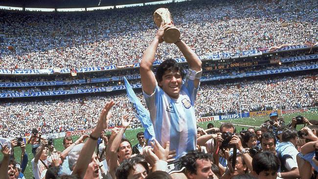 Argentine captain Diego Maradona after winning the 1986 FIFA World Cup.