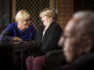 GETTING INVOLVED: Resident Colleen Thomas (right) tickled pink in conversation with volunteer Christine Garnett. Photos: Adam Hourigan Photography