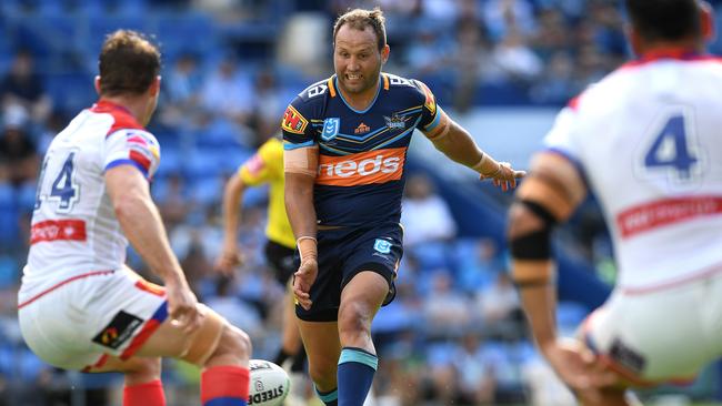 Tyrone Roberts’ kicking game was on point against his former club Newcastle. Picture: AAP Image