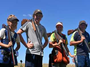 Molly Bretag, 15; Jack Hunter, 17; Emily Dollar, 16; and Liam Morgan, 17 competed in the Junior National Champion of Champions in Roma on Wednesday, April 3. Picture: Ellen Ransley