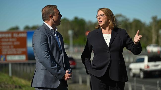 Ms King alongside Premier Steven Miles. Picture: Lyndon Mechielsen