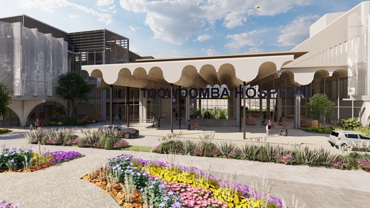 3D renderings of the proposed Toowoomba Hospital at the Baillie Henderson campus.