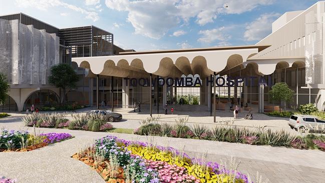 3D renderings of the proposed Toowoomba Hospital at the Baillie Henderson campus.