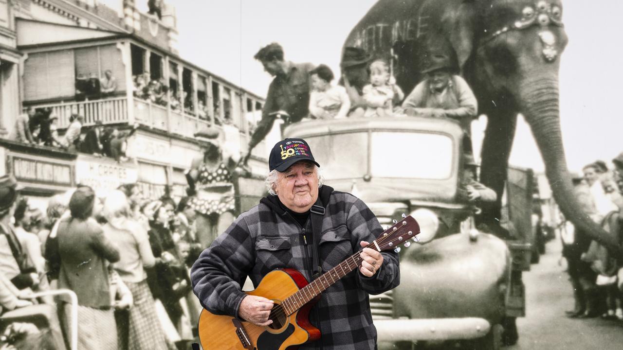 Ray Stemm performs during the Toowoomba Busking Festival, Saturday, April 29, 2023. Picture: Kevin Farmer