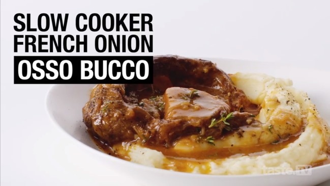 Slow cooker French onion osso bucco