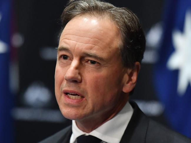 Minister for Health Greg Hunt at a press conference at Parliament House in Canberra, Thursday, May 28, 2020. (AAP Image/Mick Tsikas) NO ARCHIVING