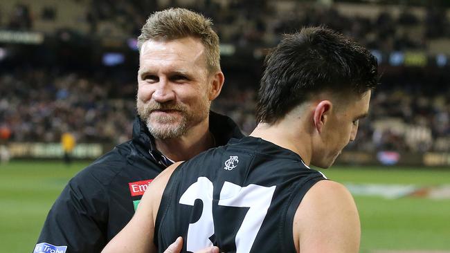 Magpies coach Nathan Buckley has been an inspiring figure. Picture: Michael Klein