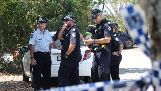 Police and SES at the crime scene at Wangetti Beach. Picture: Anna Rogers