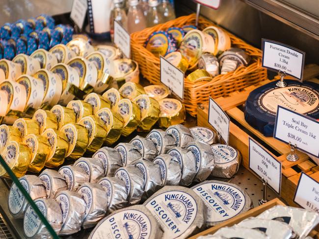 A selection of the award-winning cheeses at King Island Dairy. Picture: Stu Gibson/Tourism Tasmania