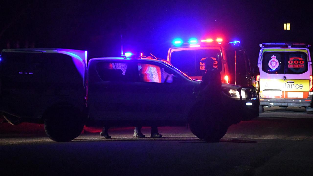 Queensland Ambulance Service confirmed on Thursday night that paramedics were called to Simpson Street after a car hit a male aged in his late 30s at 7pm. Picture: Cameron Bates