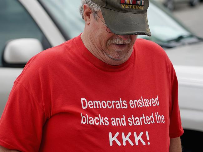 A Trump supporter arrives for the rally in Tulsa. Picture: AFP