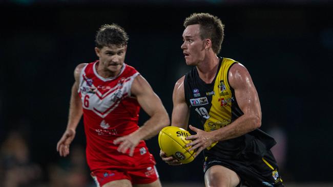 Cody Szust in the Waratah vs Nightcliff Tigers 2023-24 NTFL men's qualifying final. Picture: Pema Tamang Pakhrin