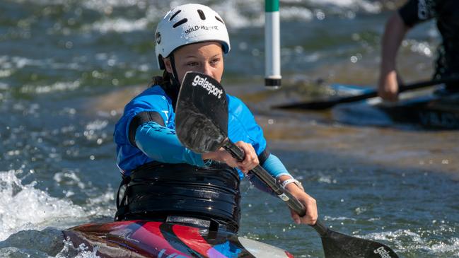 Young paddler Codie Davidson competing at Penrith.