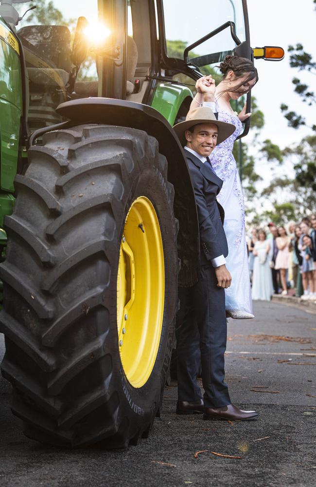 Graduates Jonty Taylor and Corrine Hobbs at Toowoomba Christian College formal at Picnic Point, Friday, November 29, 2024. Picture: Kevin Farmer