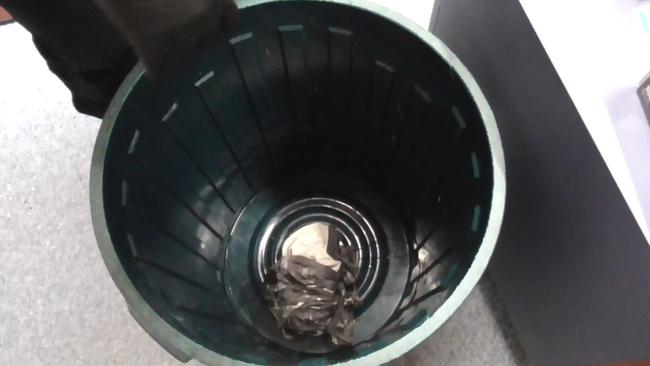 The bag of contraband the drone dropped in the bucket at Parklea.