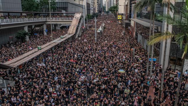 Two million people have taken over the streets to protest the proposed extradition laws. Picture: Carl Court/Getty Images