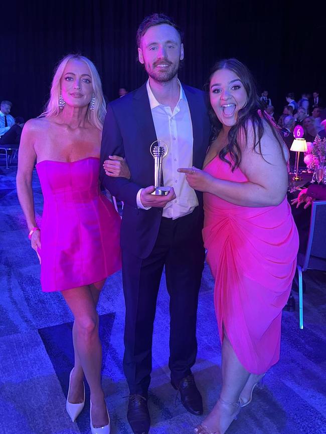 KIIS FM employee Joshua Fox (centre) with Jackie O Henderson (left). Picture: Instagram.