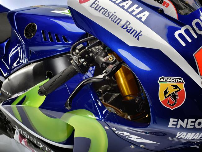 The 2015 Yamaha YZR-M1 MotoGP bike.