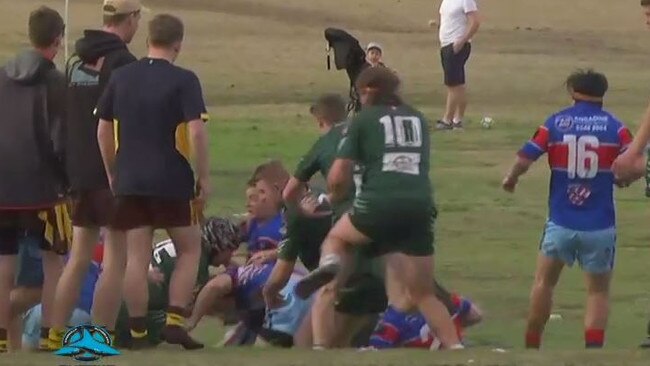 Footage from a game between Engadine and Como in Emerging Cup last week., Match abandoned. Both teams kicked out of the comp.