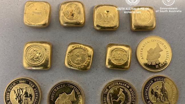 The gold bullion suspected to have been stolen. Picture: SA Police