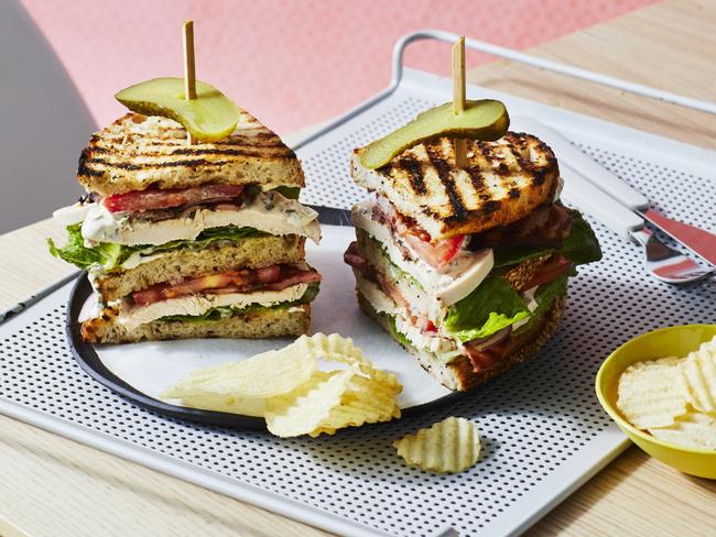 EMBARGO FOR TWAM 15 OCTOBER 2022. FEE MAY APPLY.  Alice Zaslavsky recipe, Club Sandwich. Photo: Guy Bailey. Styling: Lucy Busuttil