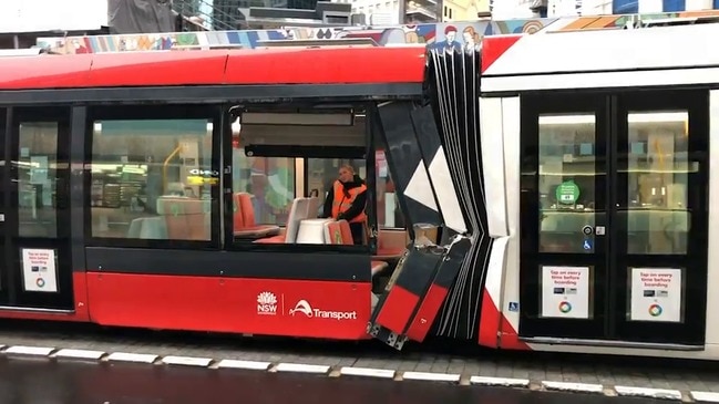 Tram and truck collide in Sydney CBD