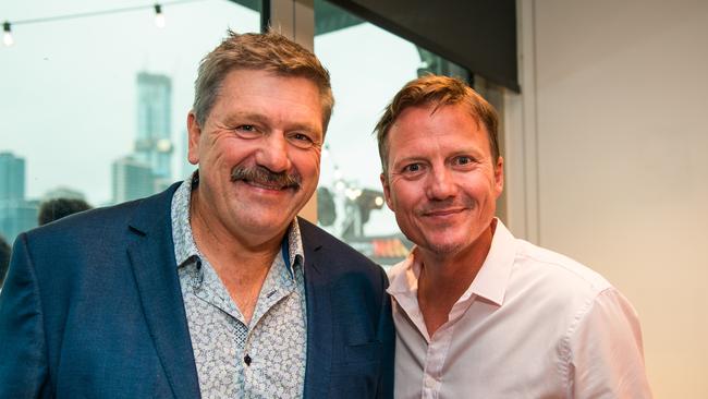 Brian Taylor and James Brayshaw at the SCA Sunset Sessions in South Melbourne on Thursday, March 5, 2020.Picture: SCA/SUPPLIED