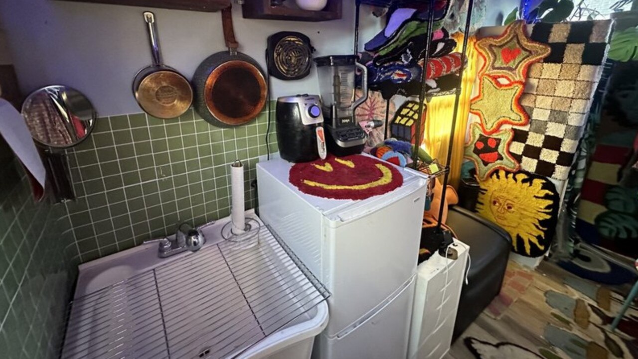 The kitchen in Ray’s micro house. (Picture: Elijah Ray)