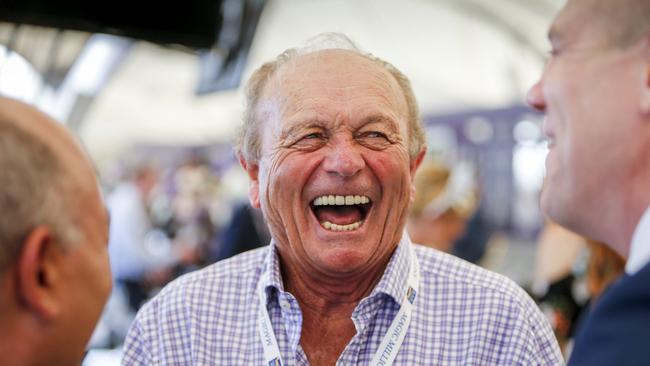 Gerry Harvey in an expansive mood at the Magic Millions racing carnival. Picture: AAP