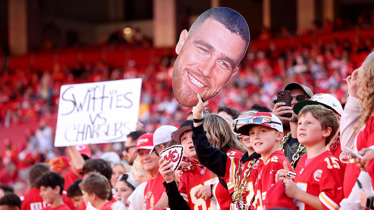 Fans of the Chiefs and Taylor Swift at last Sunday’s game in Kansas. (Photo: Jamie Squire/Getty Images/AFP)