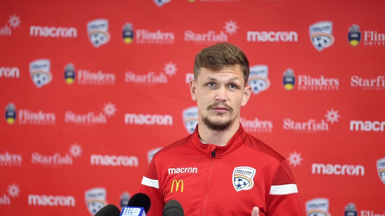 Adelaide United defender Michael Jakobsen was convicted in court for speeding more than 40km/h over the limit. Picture: Tom Huntley