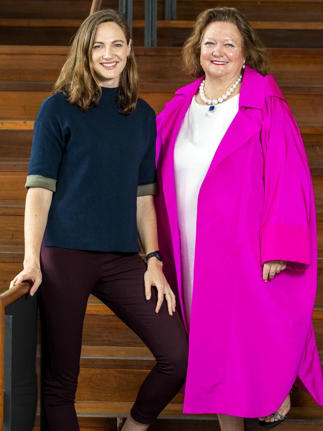 Cate Campbell and Gina Rinehart in Brisbane last year. Picture: Richard Walker