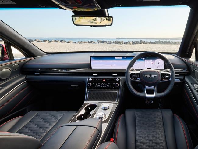 A sleek interior inside the Genesis GV80 Coupe.