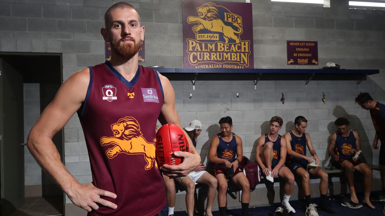 Former Carlton AFL player Liam Jones at training for his new club Palm Beach Currumbin. Pictutre Glenn Hampson