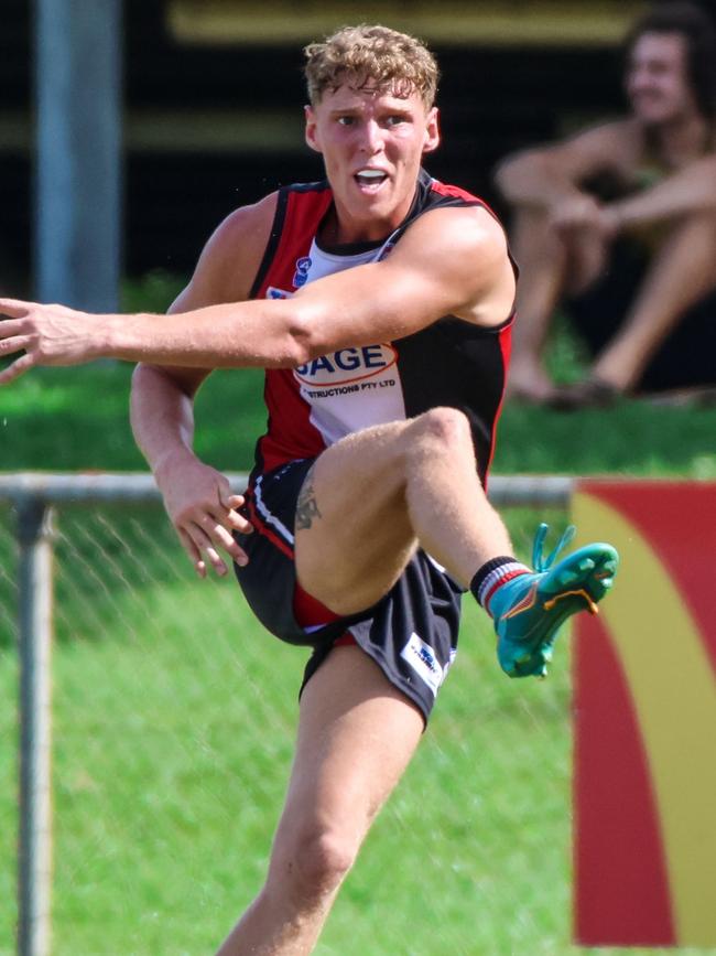 Nhill coach Jake McQueen playing for Southern Districts in the Northern Territory. Picture: Celina Whan