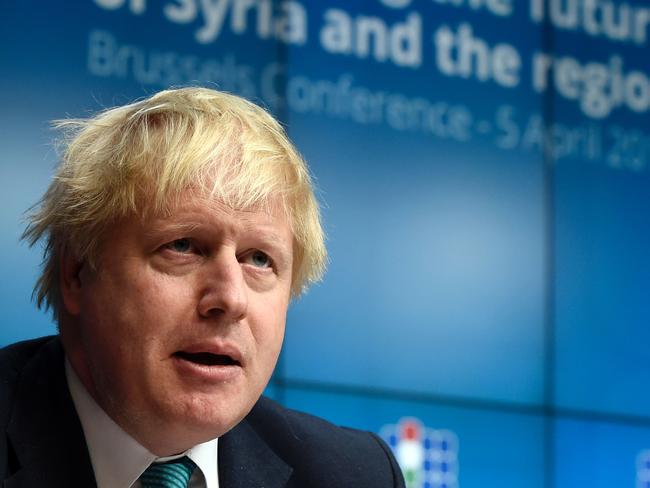 British Foreign Secretary Boris Johnson says Syrian people are paying the price of five years of inaction. Picture: AFP/John Thys