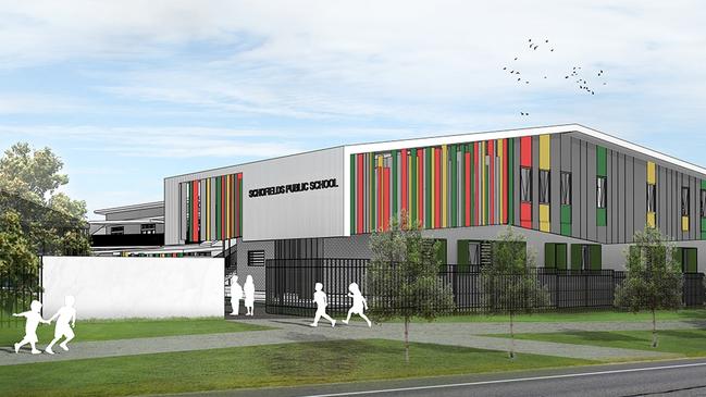 Artist impressions of the Schofields Public School redevelopment.