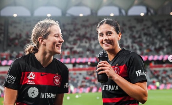 Talented W-League duo Courtney Nevin and Kyra Cooney-Cross.